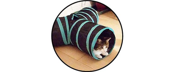 Jouet tunnel en tissu pour le chat d'appartement