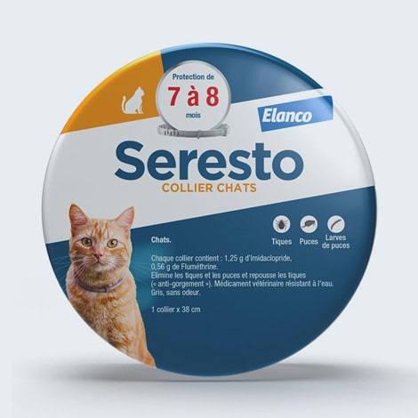 Collier anti-puces et anti-tiques Seresto pour le chat